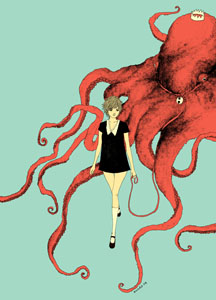 shop-girl-walking-octopus